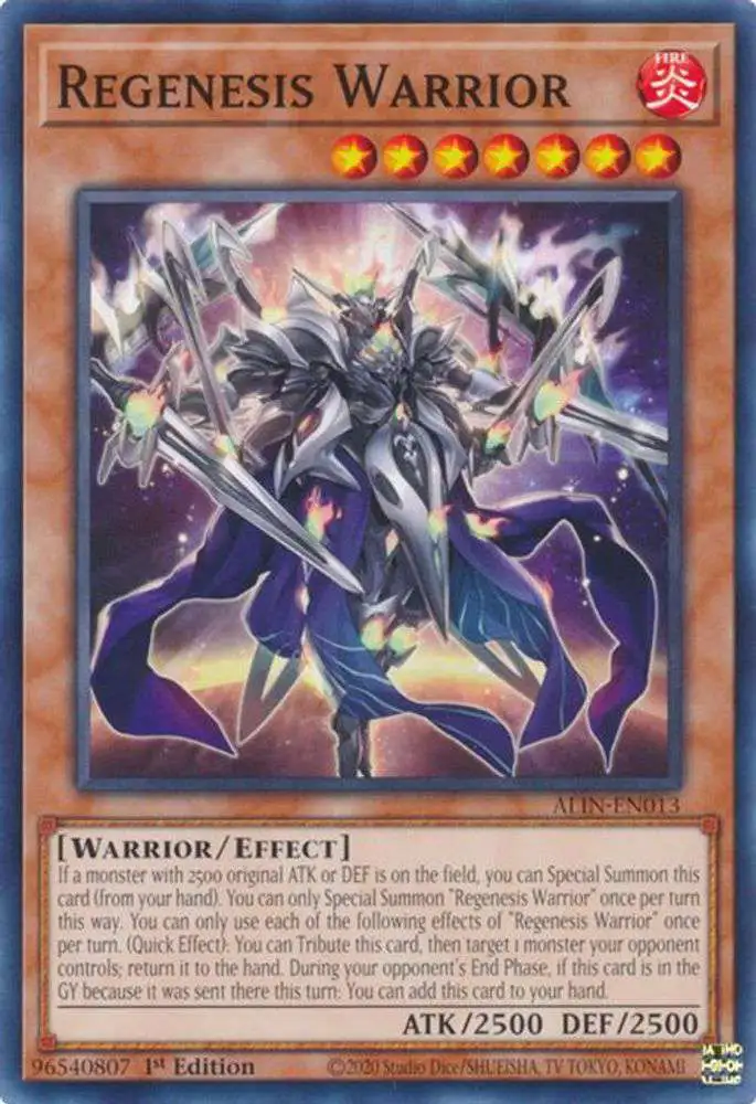 YuGiOh Trading Card Game Alliance Insight Common Regenesis Warrior ALIN-EN013