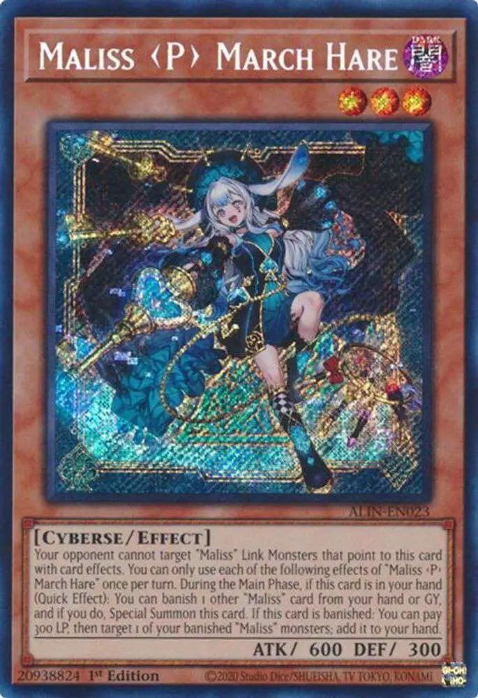 YuGiOh Trading Card Game Alliance Insight Secret Rare Maliss [P] March Hare ALIN-EN023