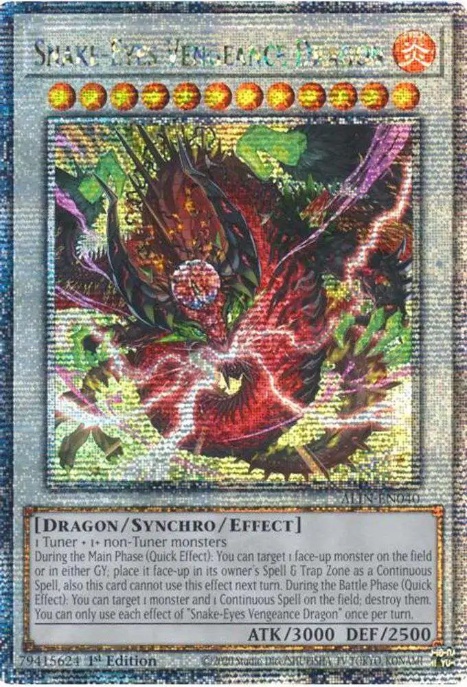 YuGiOh Trading Card Game Alliance Insight Single Card Quarter Century  Secret Rare Snake-Eyes Vengeance Dragon ALIN-EN040 - ToyWiz