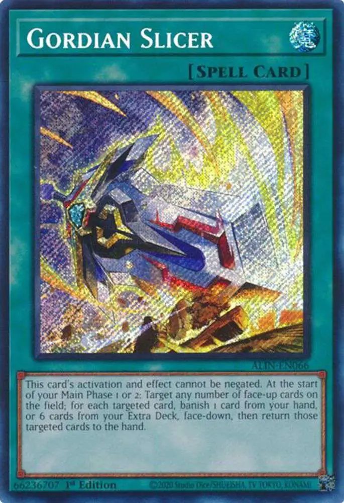 YuGiOh Trading Card Game Alliance Insight Single Card Secret Rare Gordian  Slicer ALIN-EN066 - ToyWiz