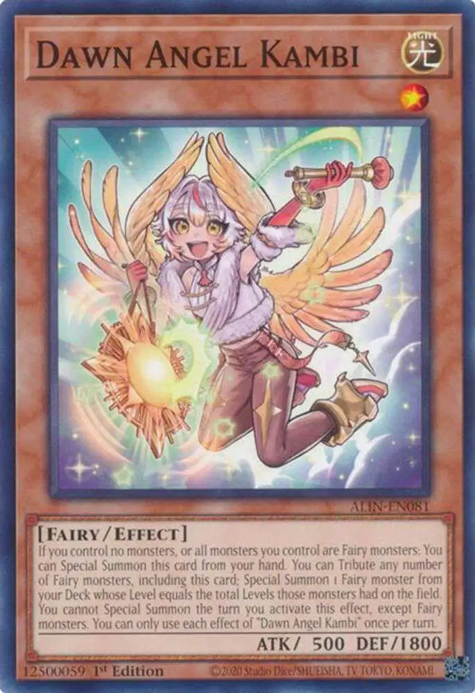 YuGiOh Trading Card Game Alliance Insight Common / Short Print Dawn Angel Kambi ALIN-EN081