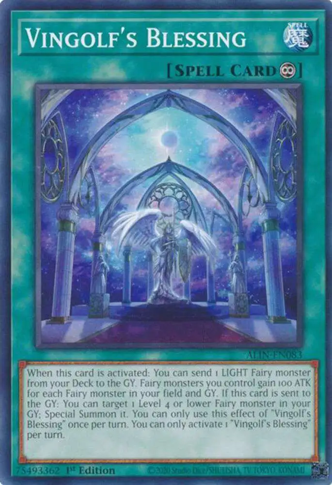 YuGiOh Trading Card Game Alliance Insight Common / Short Print Vingolf's Blessing ALIN-EN083