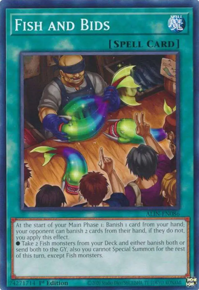 YuGiOh Trading Card Game Alliance Insight Common / Short Print Fish and Bids ALIN-EN086