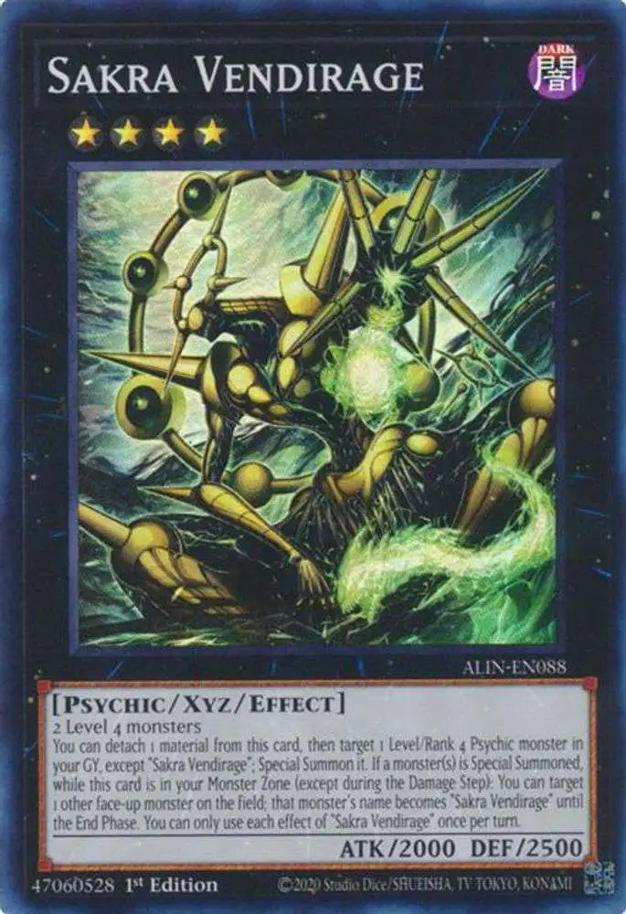 YuGiOh Trading Card Game Alliance Insight Super Rare Sakra Vendirage ALIN-EN088