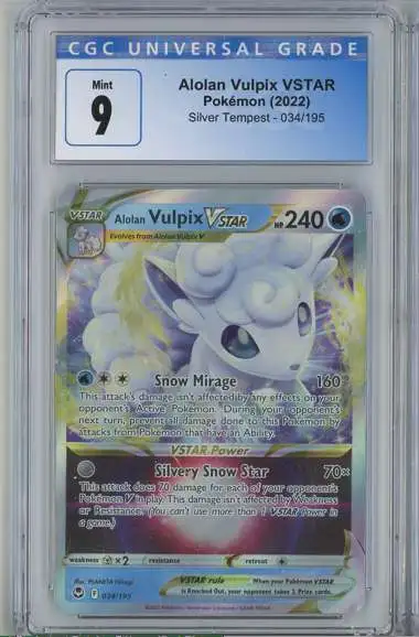 Pokemon Silver Tempest Alolan Vulpix VSTAR Graded Card #34 [CGC 9]