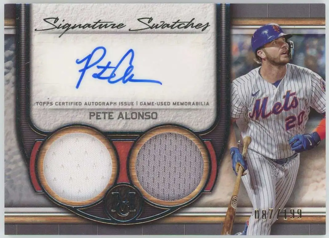 MLB 2023 Topps Museum Collection 87/199 Pete Alonso SWDRA-PA [Signature  Swatches Dual Relic Auto]