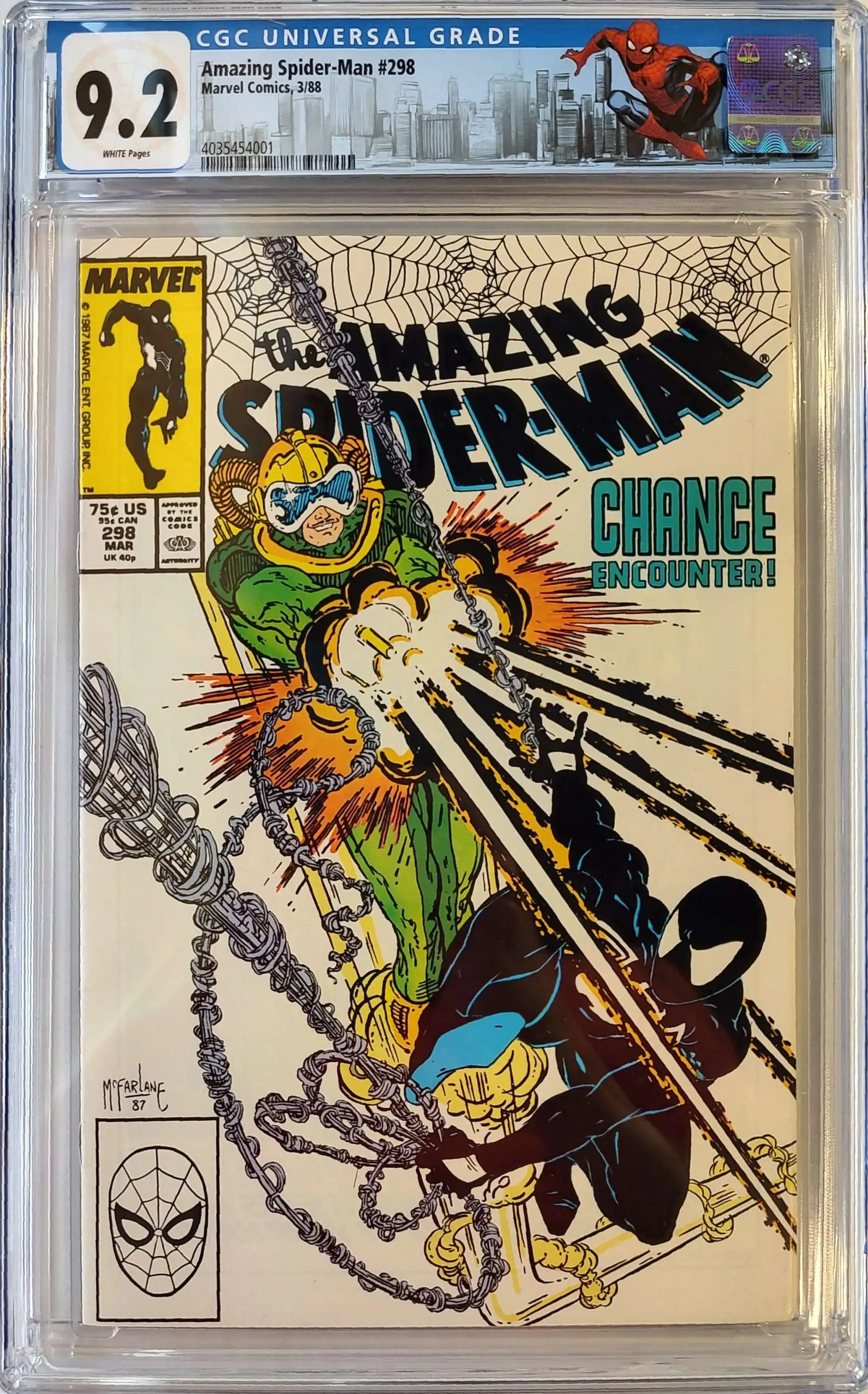 Marvel Comics Amazing Spider-Man CGC  Graded 1 Comic Book 298 McFarlane  Cover, 1st Appearance of Eddie Brock in Cameo - ToyWiz