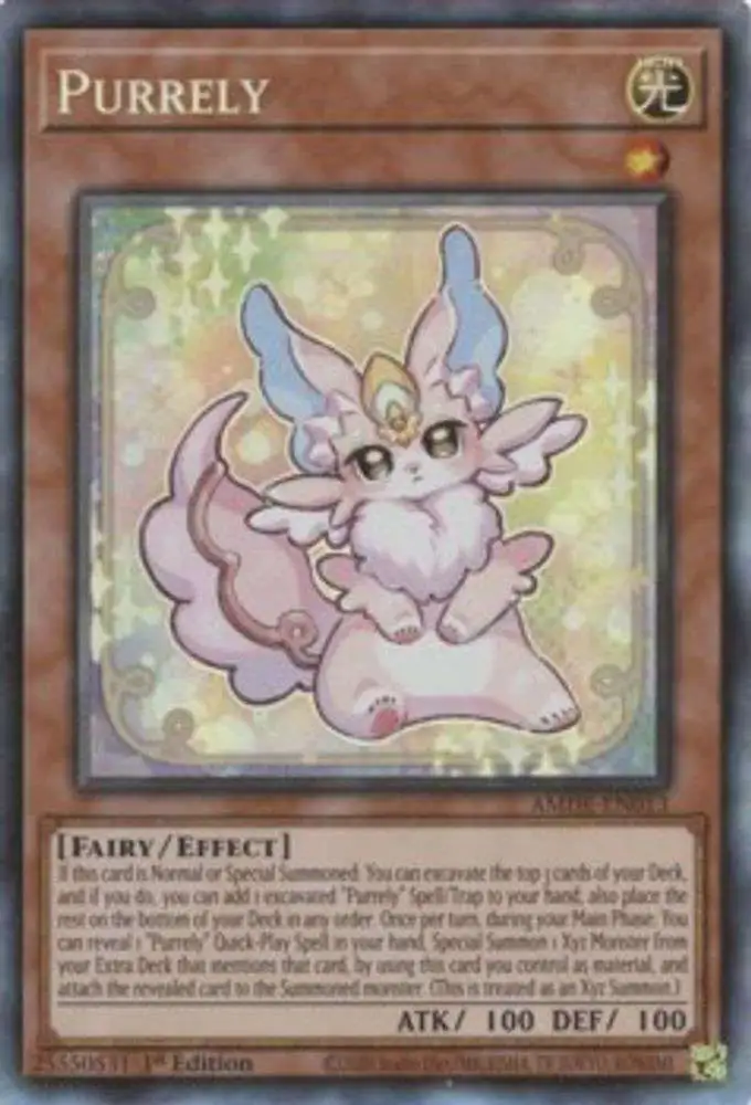 YuGiOh Trading Card Game Amazing Defenders Collector Rare Purrely AMDE-EN013