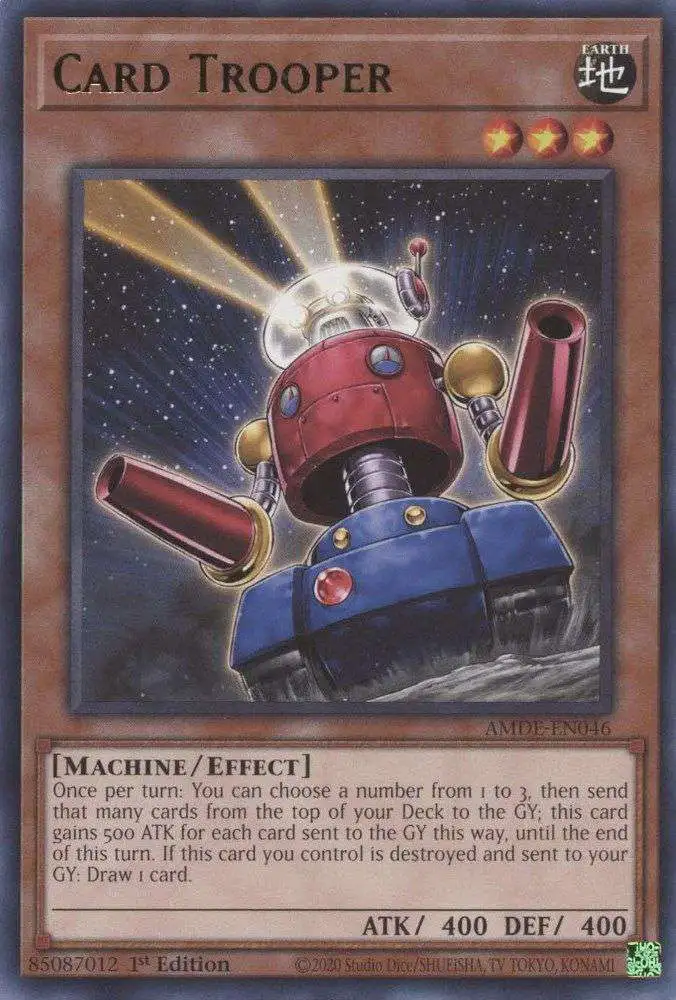 YuGiOh Trading Card Game Amazing Defenders Rare Card Trooper AMDE-EN046