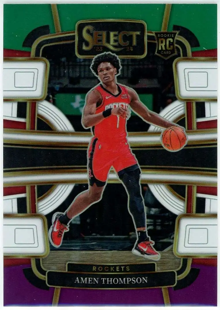 NBA 2023-24 Panini Select Green White Purple Amen Thompson #96 [Rookie]