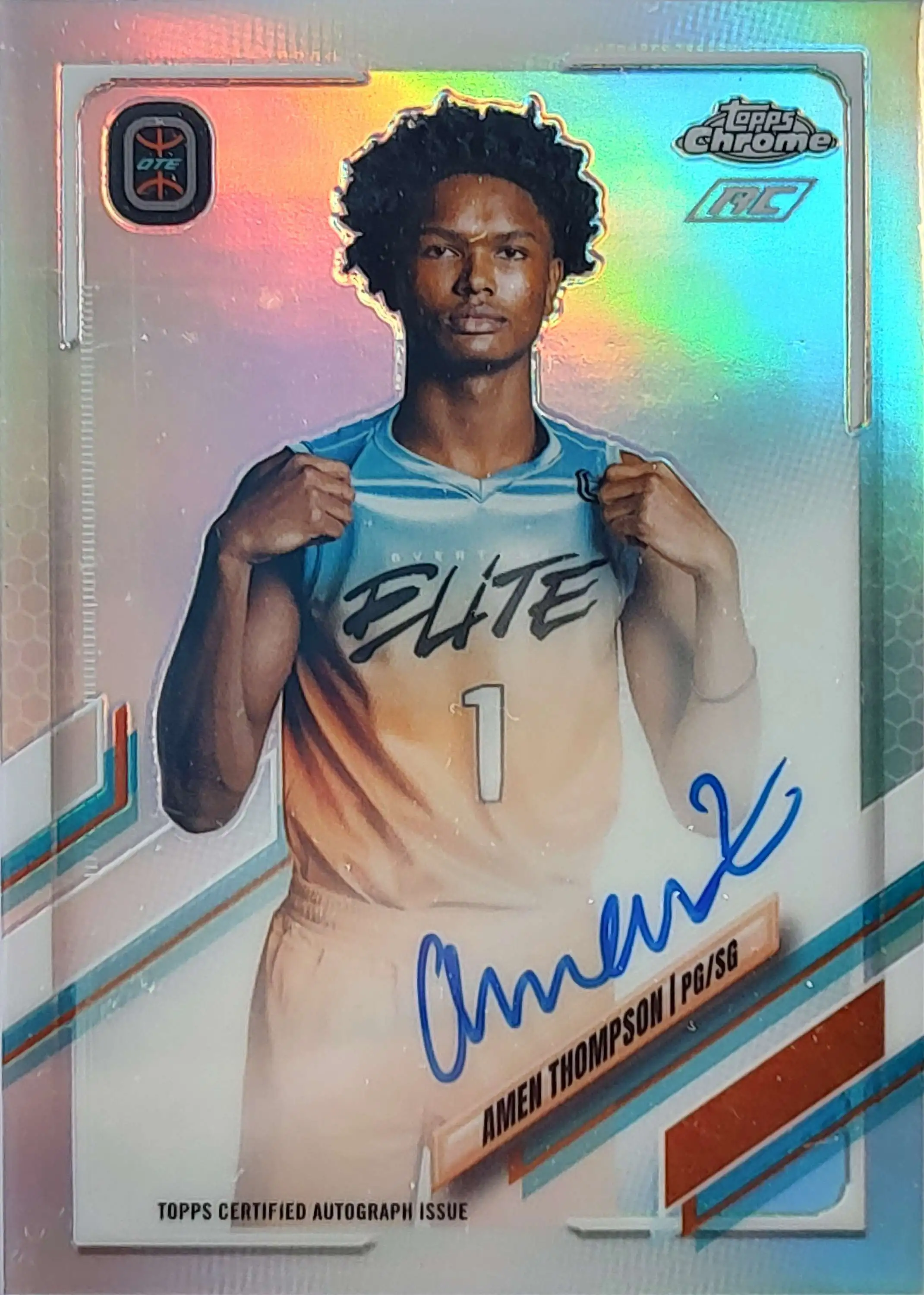NBA 2021-22 Topps Chrome Overtime Elite Amen Thompson Autographed Trading  Card CA-AT2 [Rookie]