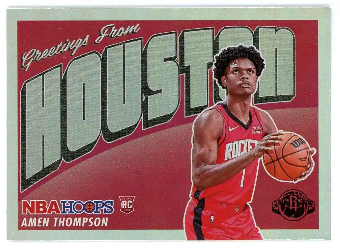 NBA 2023-24 Panini Hoops Holo Greetings Amen Thompson #8 [Rookie]
