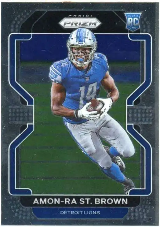 2021 PRIZM AMON RA ST BROWN ROOKIE GEAR GAME WORN JERSEY ROOKIE