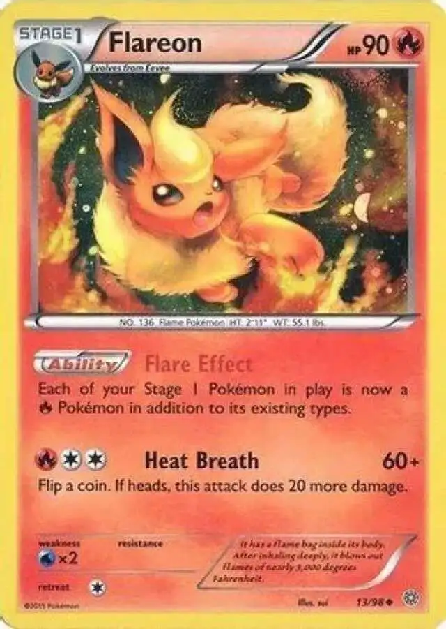 Pokemon Trading Card Game XY Ancient Origins Single Card Cosmos Holo Flareon  13 Exclusive - ToyWiz
