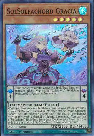 YuGiOh Ancient Guardians Collector Rare SolSolfachord Gracia ANGU-EN018