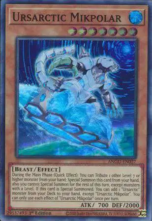 YuGiOh Ancient Guardians Super Rare Ursarctic Mikpolar ANGU-EN027