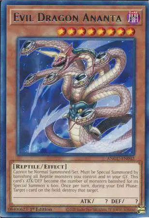 YuGiOh Ancient Guardians Rare Evil Dragon Ananta ANGU-EN042