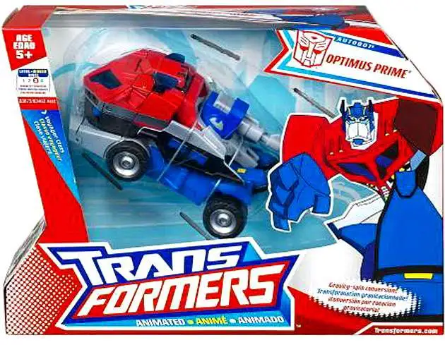 Transformers animated optimus prime hot sale toys