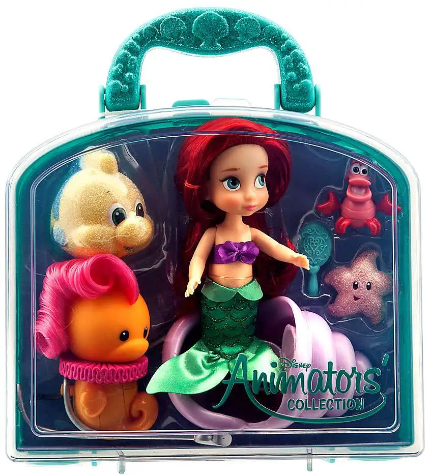 New Disney Parks Animators Collection Ariel Doll Play Set 5" The Little Mermaid