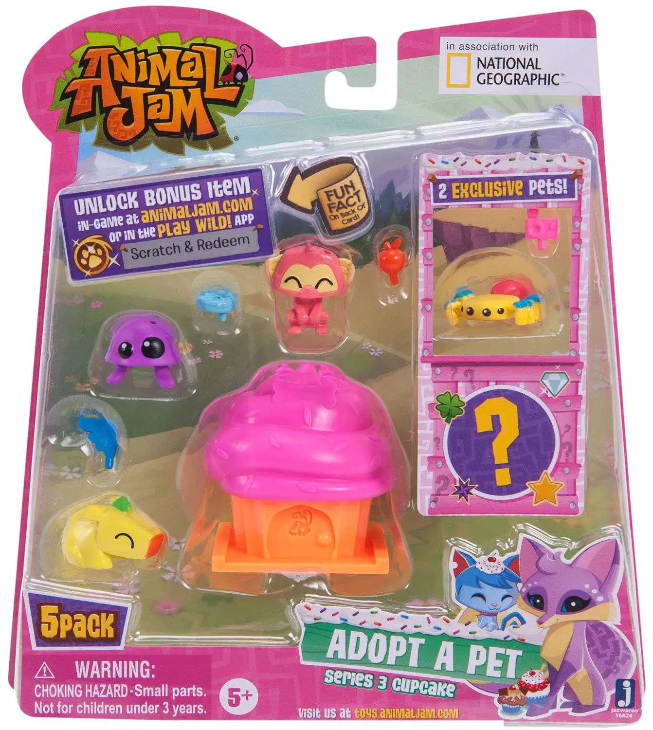 Animal Jam Series 3 Cupcake Mini Figure 5-Pack #4 [Hot Pink, Damaged Package]