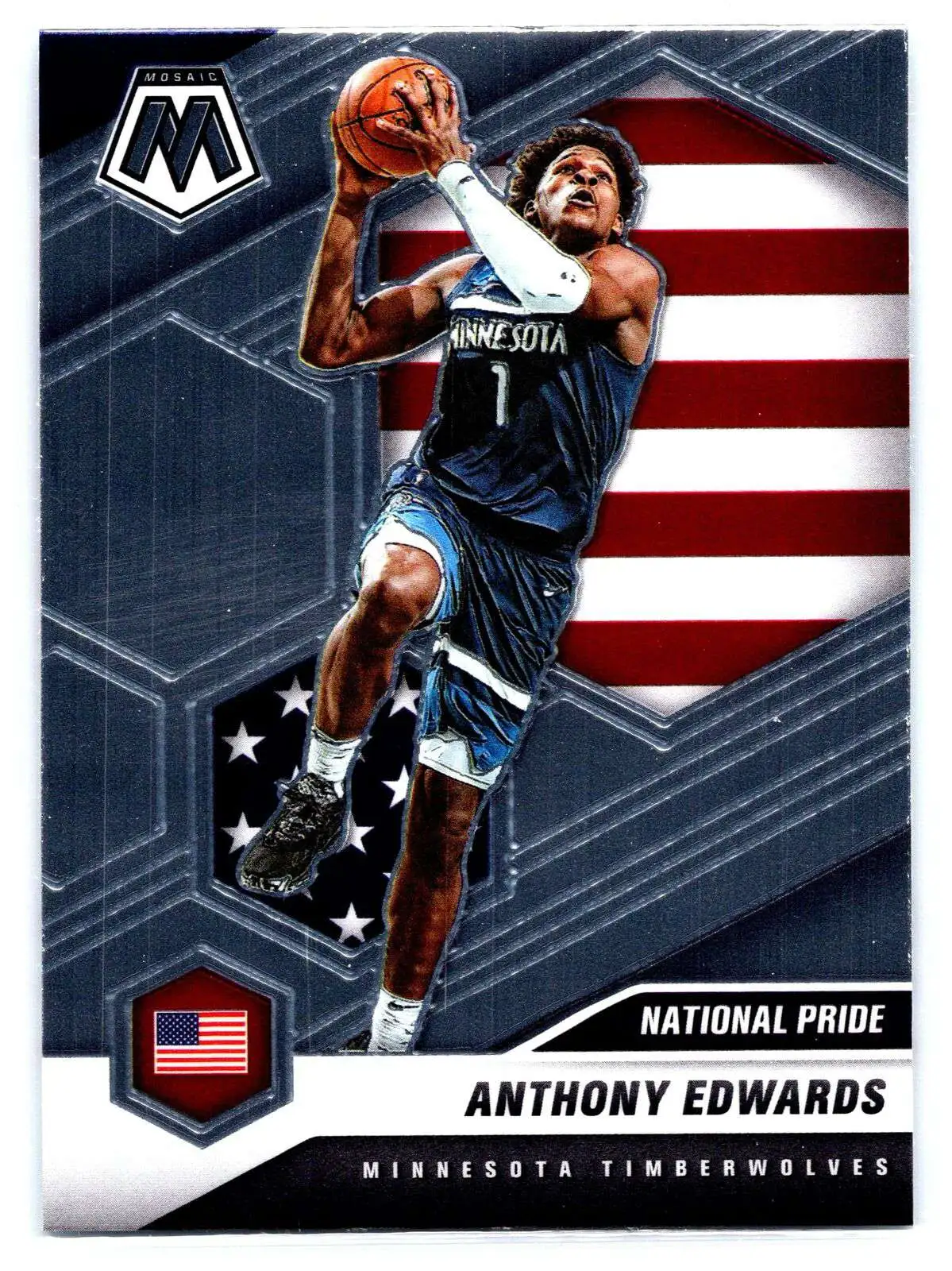 NBA 2020-21 Panini Mosaic National Pride Anthony Edwards #252 [Rookie]