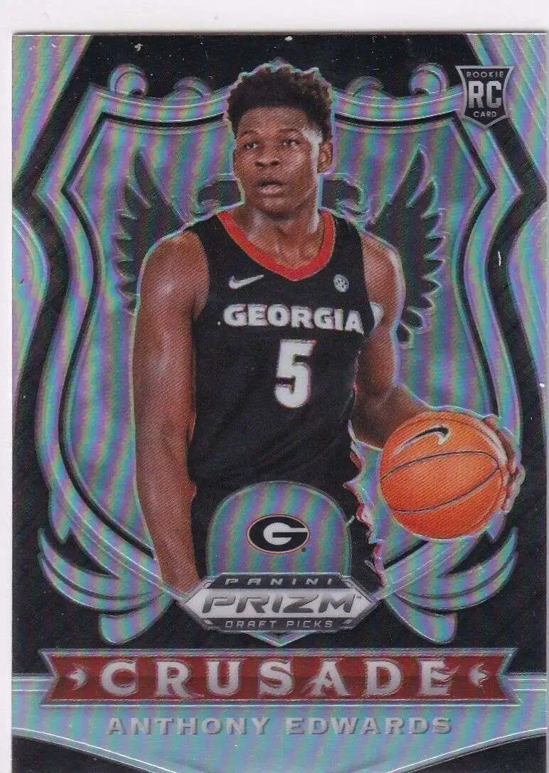 NBA 2020-21 Panini Prizm Draft Picks Silver Crusade Anthony Edwards #81 [Rookie]