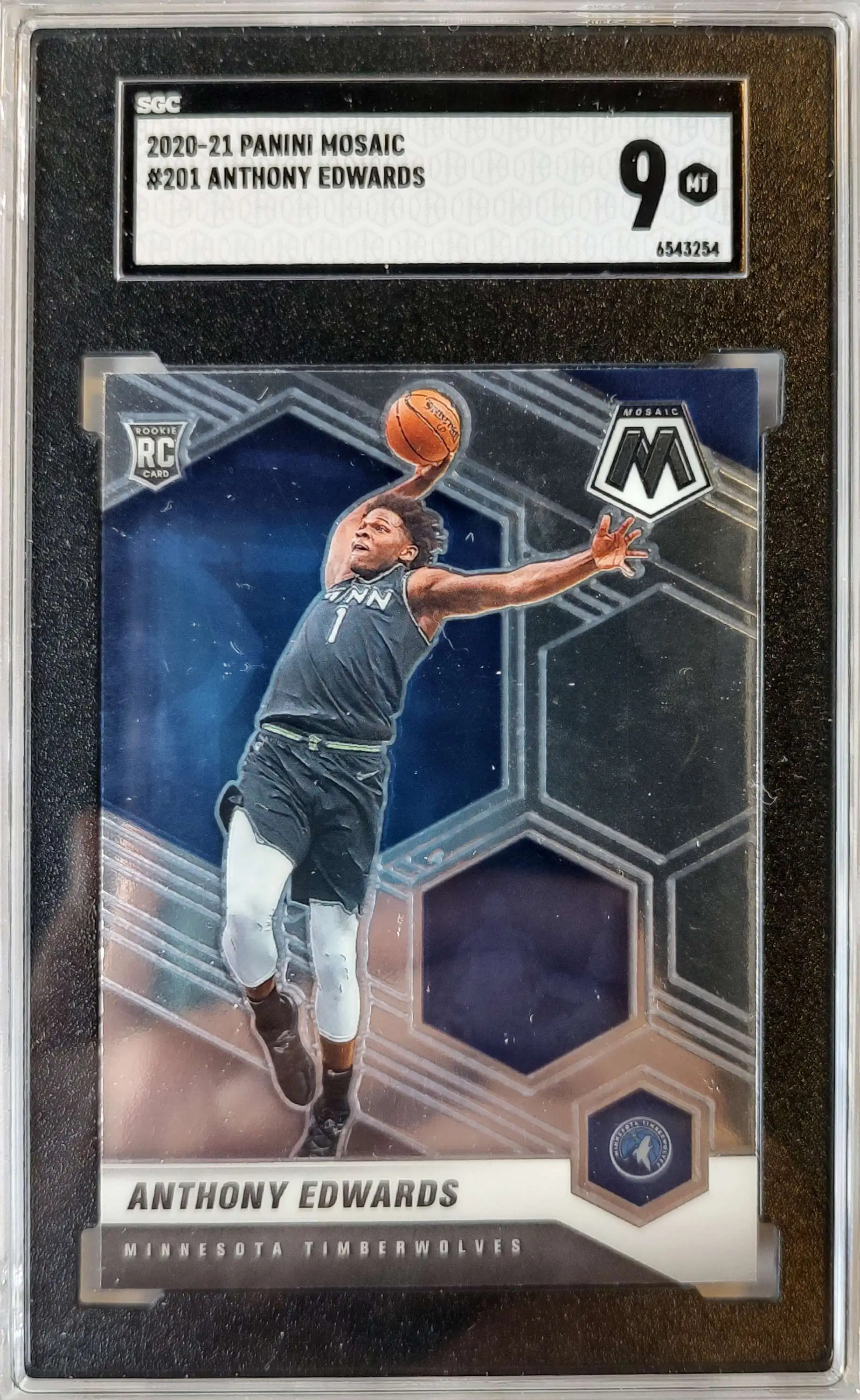 NBA 2020-21 Panini Mosaic Anthony Edwards #201 [Rookie] [SGC 9]