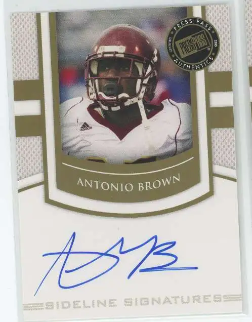 NCAA 2010 Press Pass Blue Ink Antonio Brown SS-AB [Rookie Auto]