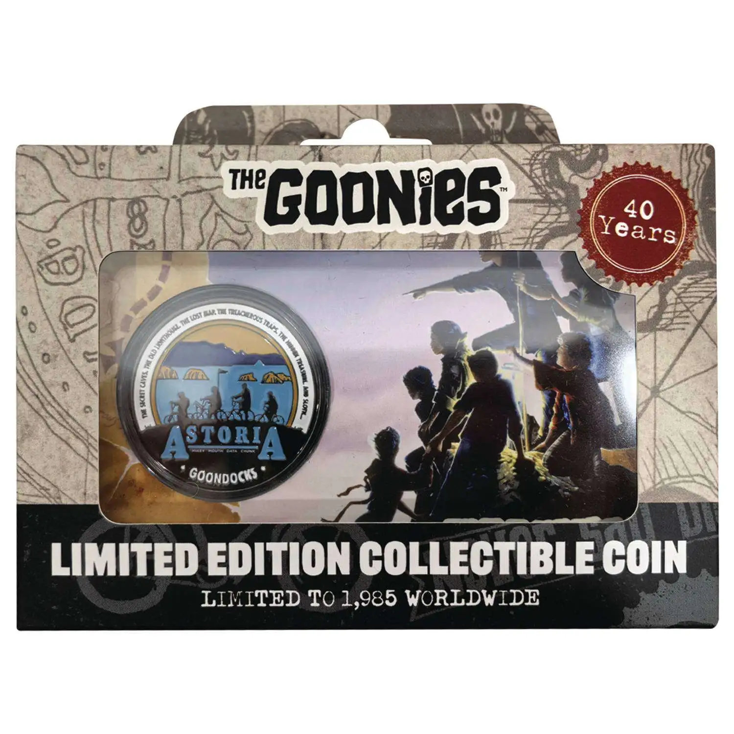 Goonies 40th Anniversary Presentaion Metal Collectible Coin (Pre-Order ships April)