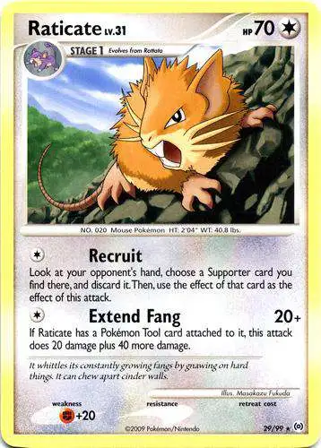 Pokemon Trading Card Game Platinum Arceus Rare Raticate #29