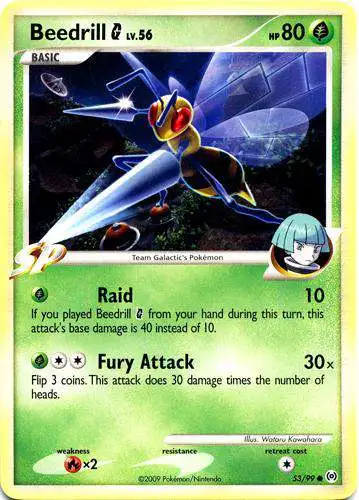 Pokemon Trading Card Game Platinum Arceus Common Beedrill G #53