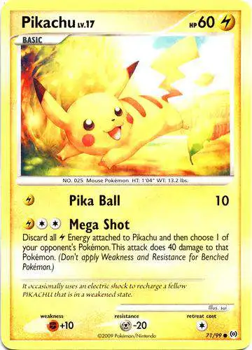 Pokemon Trading Card Game Platinum Arceus Common Pikachu #71