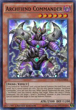 YuGiOh 2014 Mega Tin Super Rare Archfiend Commander CT11-EN006