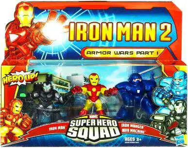 3 Figure Pack Iron Man 2 Marvel Superhero Squad Armour Evolutions 