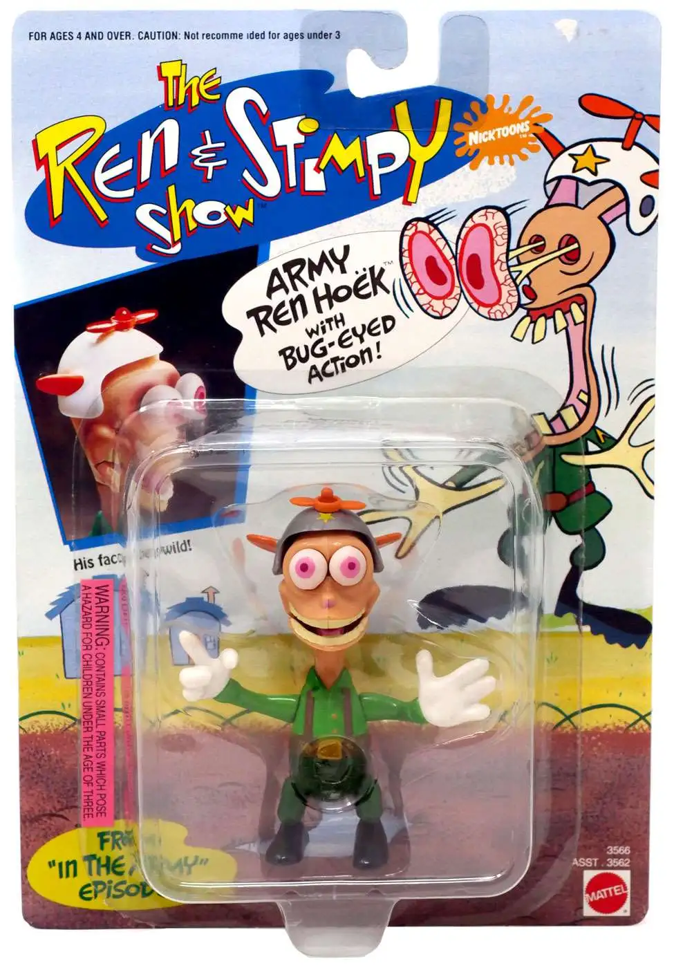 NickToons Ren & Stimpy Army Ren Hoek Action Figure [with Bug-Eyed Action!]