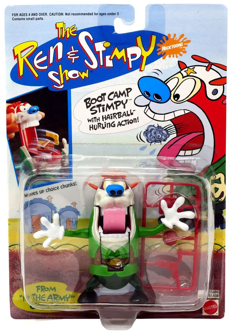 NickToons Ren & Stimpy Boot Camp Stimpy Action Figure [with Hairball Hurling Action!]