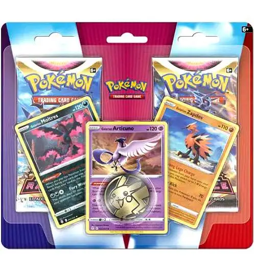 Pokemon Trading Card Game Sword Shield Articuno, Zapdos Moltres Exclusive  Special Edition 2 Booster Packs, 3 Promo Cards Coin Pokemon USA - ToyWiz