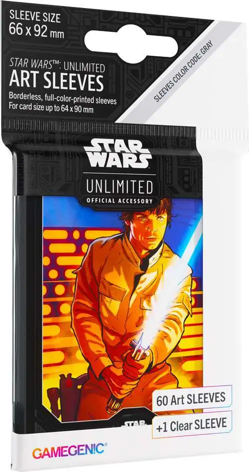 Star Wars: Unlimited Trading Card Game Official Accessory Luke Skywalker Art Card Sleeves [60 Art Sleeves +1 Clear Sleeve]