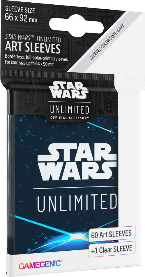 Star Wars: Unlimited Trading Card Game Official Accessory Space Blue Art Card Sleeves [60 Art Sleeves +1 Clear Sleeve]