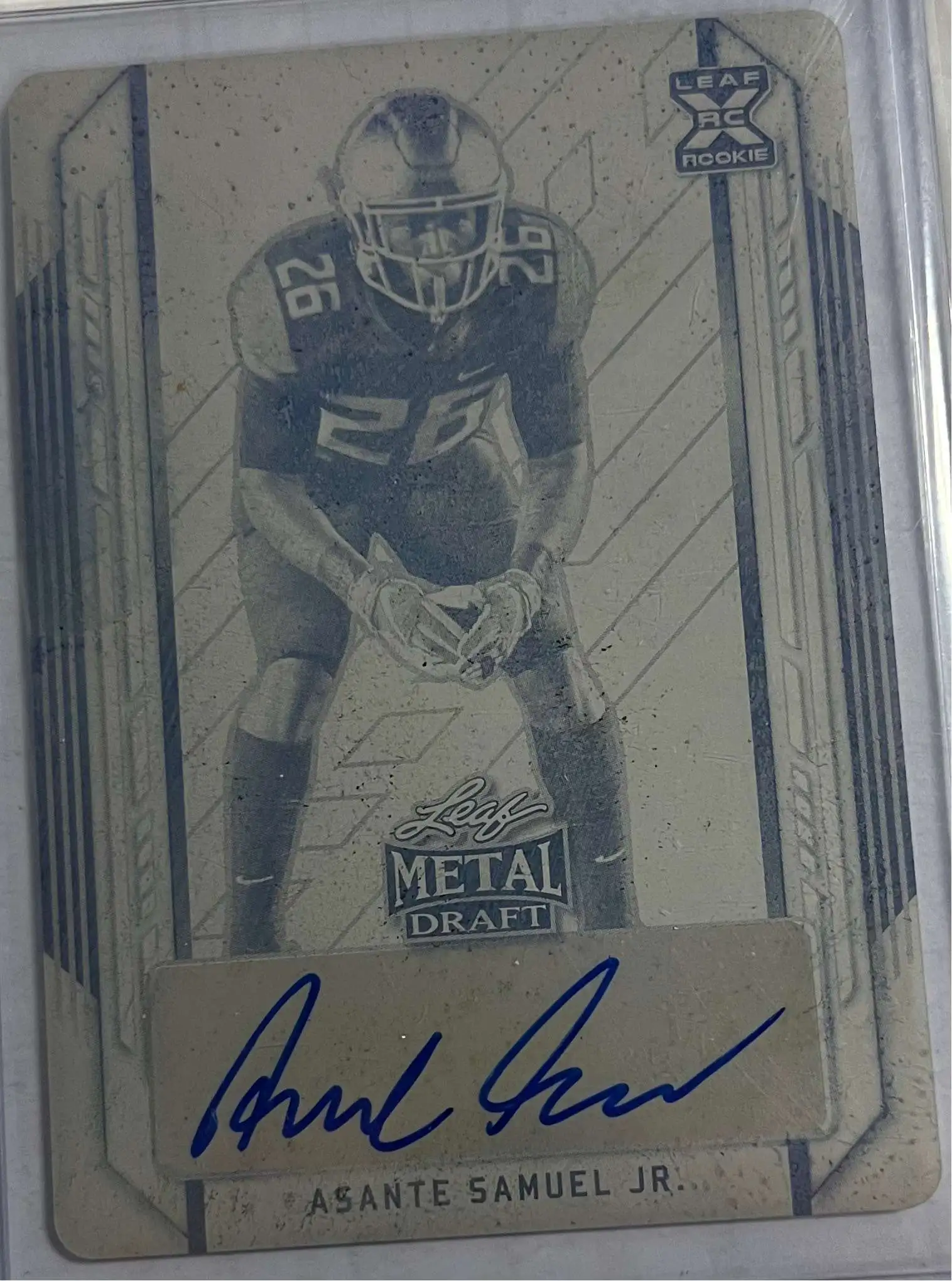 NFL Leaf 2021 Metal Draft Football Asante Samuel Jr. 1/1 Autographed Single Card ASJ [Printing Plate]