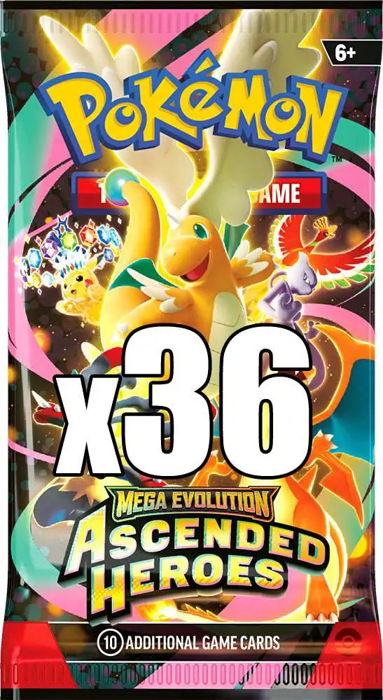 Pokemon Mega Evolution Ascended Heroes LOT of 36 Booster Packs [Equivalent of a Booster Box]