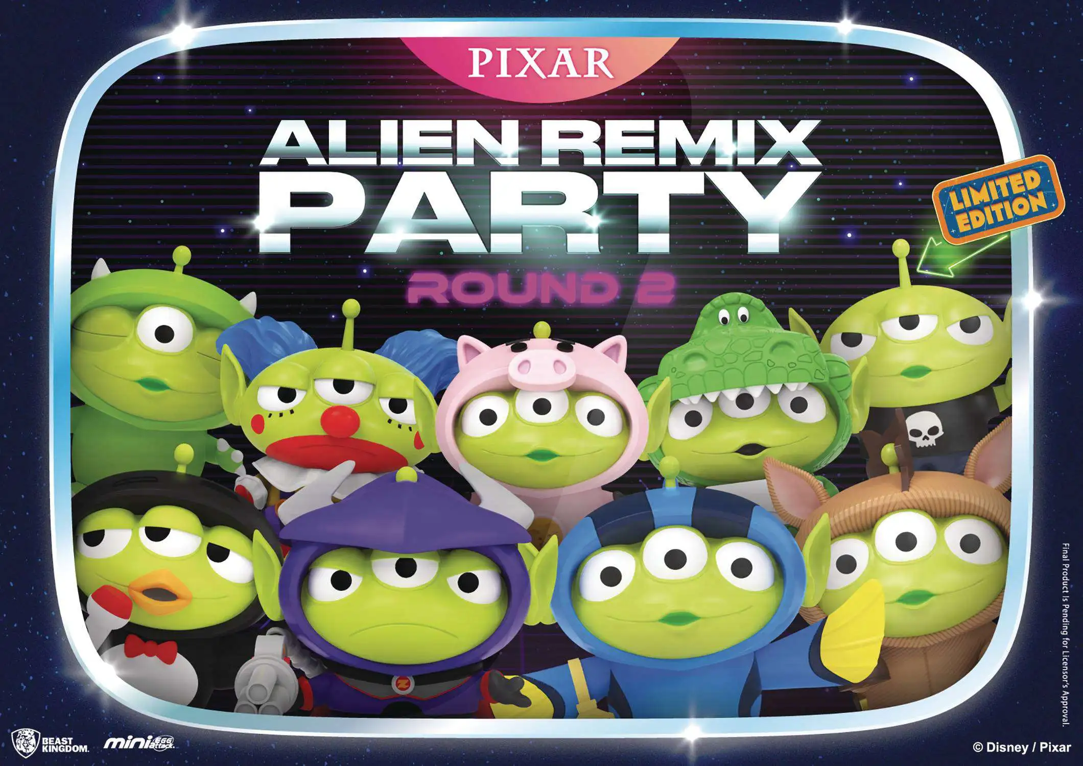 Disney Toy Story Squeeze Toy Alien Remix Party Round 2 3-Inch Mystery Box [8 Packs]