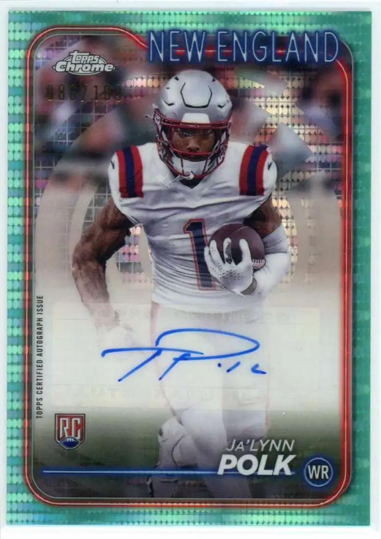 NFL 2024 Topps Chrome Football Aqua Sonar 86/199 Ja'Lynn Polk RA-JP [Rookie Auto]