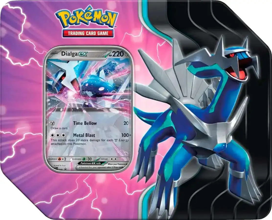 Pokemon Sword Shield Azure Legends Dialga ex Tin Set 5 Booster
