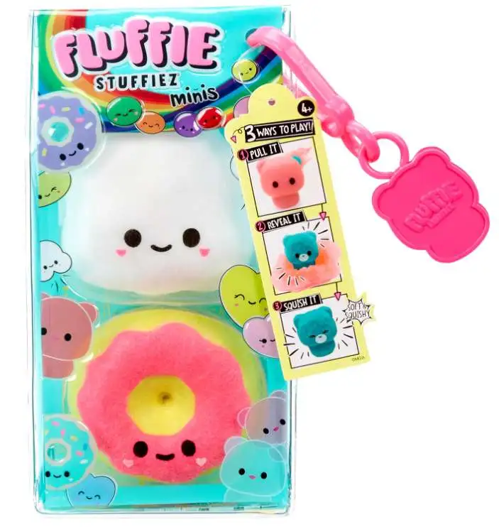 Fluffie Stuffiez Minis Popcorn & Donut Figure 2-Pack [Soft & Squishable]