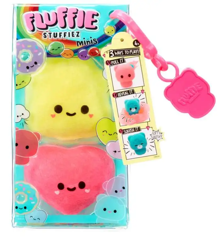 Fluffie Stuffiez Minis Popcorn & Heart Candy Figure 2-Pack [Soft & Squishable]