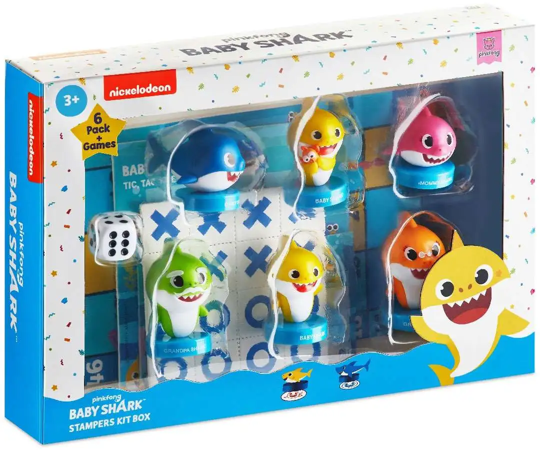 Pinkfong Baby Shark 6 Figures Games Stampers Kit Box PMI - ToyWiz