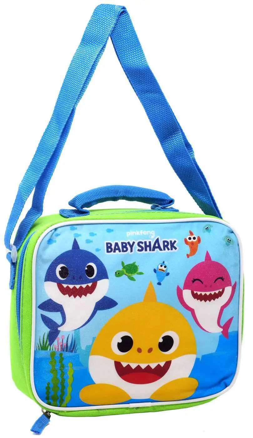 Pinkfong Baby Shark Mommy, Daddy Baby Shark Lunch Bag Green Blue