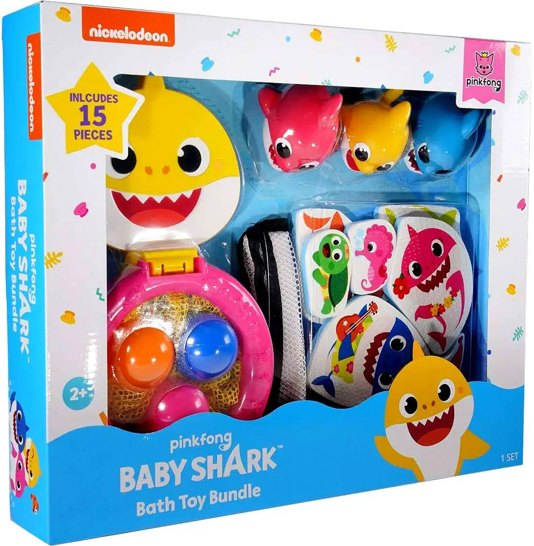 Ginsey Baby Shark 9pc Bath Toy Value Set - Bath Toys