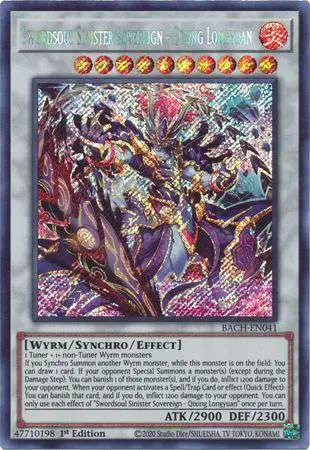 YuGiOh Battle of Chaos Secret Rare Swordsoul Sinister Sovereign - Qixing Longyuan BACH-EN041